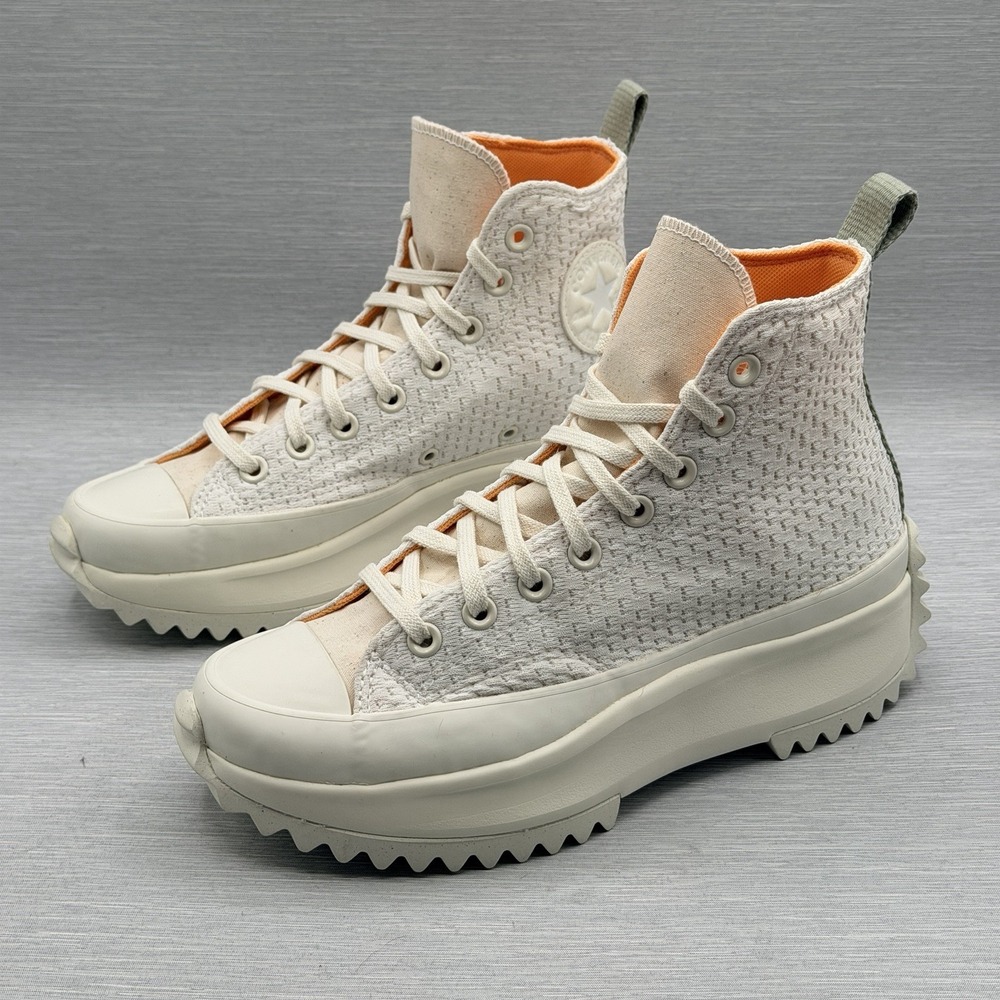 Converse Run Star Hike Women's 8.5 White Woven Platform High Top A09836C